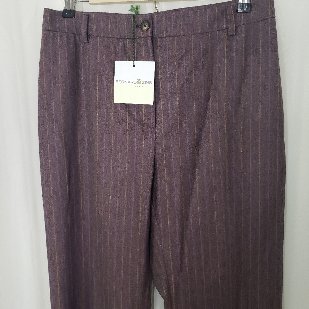 Bernard Zins Paris NWT Joyeux wool cashmere wide leg pant size 10 - Picture 2 of 12